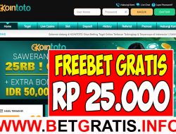 KOINTOTO – FREEBET GRATIS RP 25.000 TANPA DEPOSIT